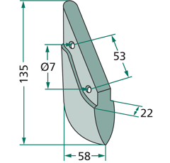 Drillscharspitze 135 mm 3877300 AMAZONE  - ISARIA - Nachbau