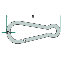 Mousqueton en acier 100 mm