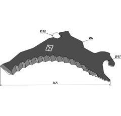 Lame pour presse à balle PÖTTINGER 34.08.314 adaptable - Blacksteel©