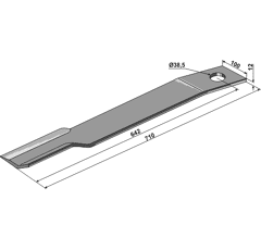 Couteau droit pour broyeur SCHULTE 401-052 adaptable - Blacksteel©