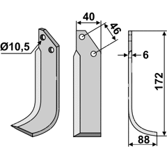 Fräsmesser Rechts 172 x 40 Adriatica Nachbau