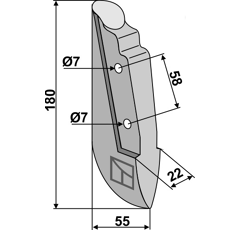 Reja para sembradora 180 mm 495924 - 494266 ACCORD - KVERNELAND adaptable