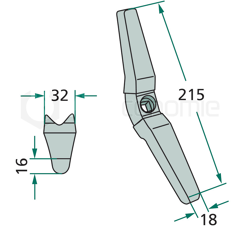 Pointe de soc pour semoir VÄDERSTAD 302300-25 adaptable
