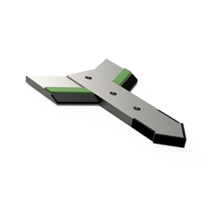 Sabot 3 trous avec plaquettes carbure, plaquettes carbure latérales et ailerons ACTISOL 19300004 adaptable