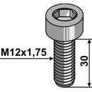 Innensechskantschraube - 912/12x30 - 10.9 Europäische EA-Qualität