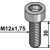 Innensechskantschraube - 912/12x30 - 10.9 Europäische EA-Qualität