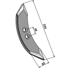 Soc 65 x 255 mm pour cultivateur adaptable