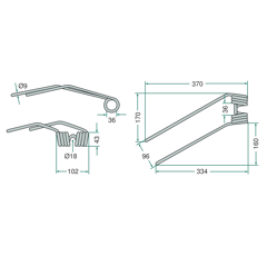 Dent droite pour faneuse DEUTZ-FAHR 06229776 origine