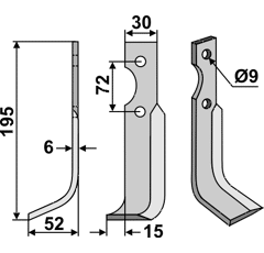 Fräsmesser Links 195 x 30 Casorzo Nachbau
