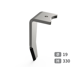 Dent de herse rotative Gauche, 3 plaquettes carbure triangulaires, fixation rapide fuyante AMAZONE 967496 adaptable
