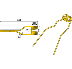 Dent de fenaison jaune pour faneuse NIEMEYER 600064 adaptable - BlackSteel©