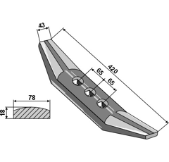 Soc 420 x 43 mm pour chisel adaptable - Blacksteel©