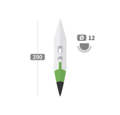 Soc côte de melon pour dent ronde avec plaquettes carbure et rechargement TOUTES MARQUES 390 mm adaptable
