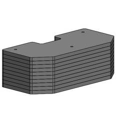 Kit 10 masses supérieur bumper ral 7021 500 kg