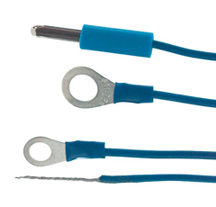 Erdanschlusskabel blau Öse/Stecker