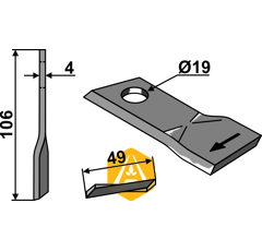 Couteau pour faucheuse NIEMEYER 570684 adaptable - Blacksteel©