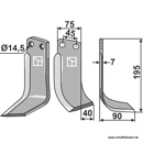 Fräsmesser Rechts 195 x 75 Gehring IND37AR Nachbau