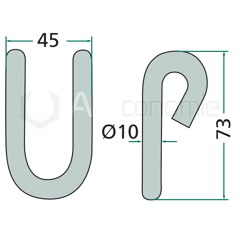 Manille 73x45 pour broyeur VOTEX adaptable 
