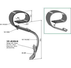Dent à ressort pour cultivateur KONGSKILDE OVERUM 101155033 adaptable 