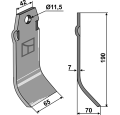 Fléau large 190 mm pour broyeur SPRAGELSE adaptable