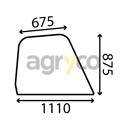 Vitre latérale droite - plate - teintée pour téléscopique JCB 827/30421 adaptable