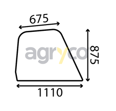 Vitre latérale droite - plate - teintée pour téléscopique JCB 827/20378 adaptable