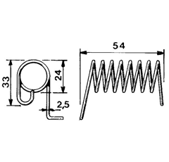 Heuwenderfeder rechts für PEZET VGPZ100 Nachbau (x5)