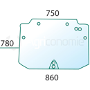 Heckscheibe - Landmaschine NEW HOLLAND 44911502 - Nachbau