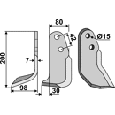 Fräsmesser Links 200 x 80 Braun Nachbau