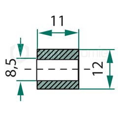 Entretoise 11x8,5 pour broyeur ROUSSEAU adaptable 