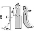 Fräsmesser Links 205 x 40 Brumital-Agris Nachbau