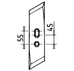 Soc de cultivateur réversible droit 70 x 10 x 320 mm 8414299179330 adaptable
