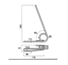 Peigne avant 260 mm pour semoir KUHN GW1468 adaptable