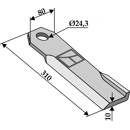 Fléau droit 310 x 80 x 10 mm pour broyeur HUMUS 302351 adaptable