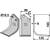 Hoja derecha 165 x 90 x 135 x 8 mm para fresadora KUHN 52324810 adaptable