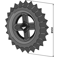 Roue dentée Ø 450 mm pour rouleau GÜTTLER 75420000 adaptable - BlackSteel©