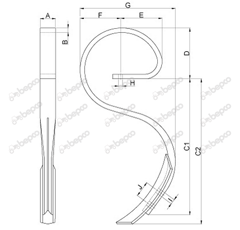 Dent avec soc pour cultivateur KONGSKILDE 101000669 origine