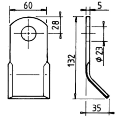 Couteau pour broyeur AGRAM DC102 adaptable