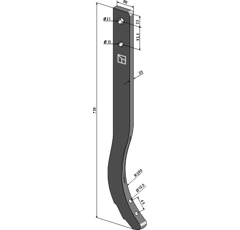 Dent 60 mm pour cultivateur adaptable
