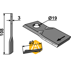 Couteau pour faucheuse REFORM 226611657 adaptable - Blacksteel©