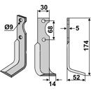 Fräsmesser Rechts 174 x 30 Barbieri Nachbau