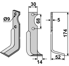 Fräsmesser Rechts 174 x 30 Barbieri Nachbau