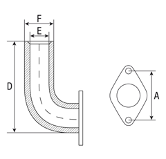 Tube d'echappement coudé CASE IH adaptable 3399348R2