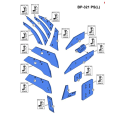 Soc à bec gauche pour charrue RABE 2700.10.02 adaptable 