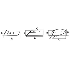 Wechselspitzenschar L für Pflug KUHN 622203 Nachbau