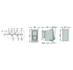 Interrupteur à bascule pour tracteur DEUTZ-FAHR 0.04419283 adaptable
