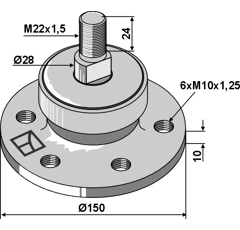 Lagerflansch / 6-Loch Ø10,5 / LK Ø110 – Nachbau  