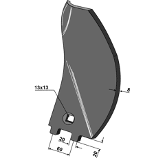 Randleitblech - linke Ausführung Becker, Kongskilde Nachbau 