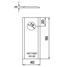 KM-Klinge 96x40x3 mm ORIGINAL 434991 Pöttinger Original 