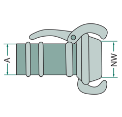 Raccord femelle avec embout 5"